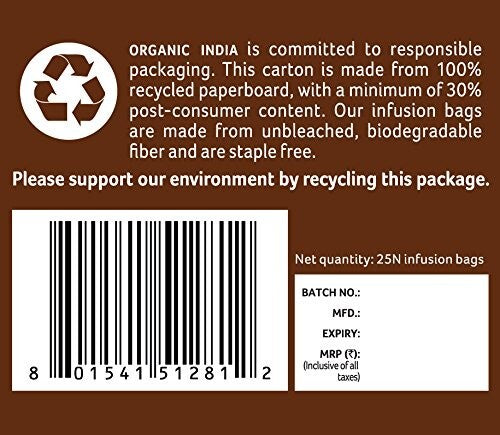 Organic India Tulsi Tea's - 25 Tea Bags (Tulsi Ginger Turmeric)  Free Shipping